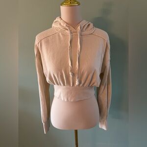 Forever 21 Cream Cropped Relaxed Sweatshirt Small